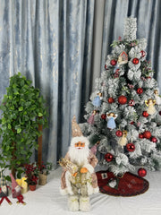 Mos Craciun decorativ cu barba si haine elegante – Figurina de Craciun 70 cm