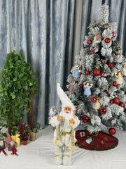 Mos Craciun decorativ cu barba si haine elegante – Figurina de Craciun 70 cm