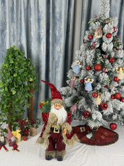 Mos Craciun decorativ cu barba si haine elegante – Figurina de Craciun 70 cm