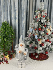 Mos Craciun decorativ cu barba si haine elegante – Figurina de Craciun 70 cm