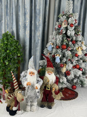 Mos Craciun decorativ cu barba si haine elegante – Figurina de Craciun 70 cm
