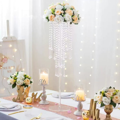 Set 4 suporturi decorative transparente pentru aranjamente florale, înălțimi  60 sau 80 cm (fără flori)