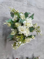 Aranjament Floral Artificial 28 cm, Tip Bujor și Flori Decorative