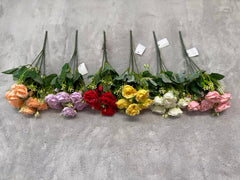 Aranjament Floral Artificial Alb 30 cm, Trandafiri Decorativi cu Frunze Verzi