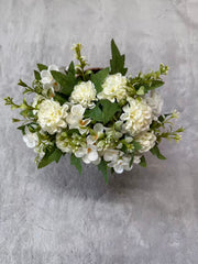 Aranjament Floral Artificial 28 cm, Flori Decorative cu Frunze Verzi