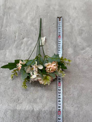 Aranjament Floral Artificial 28 cm, Flori Decorative cu Frunze Verzi