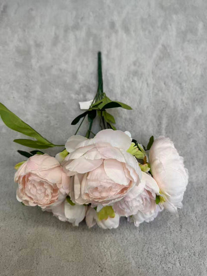Floare Artificială Tip Bujor 45 cm, 7 Capete Florale
