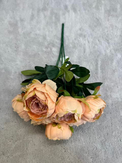 Floare Artificială Tip Bujor 45 cm, 7 Capete Florale