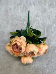 Floare Artificială Tip Bujor 45 cm, 7 Capete Florale