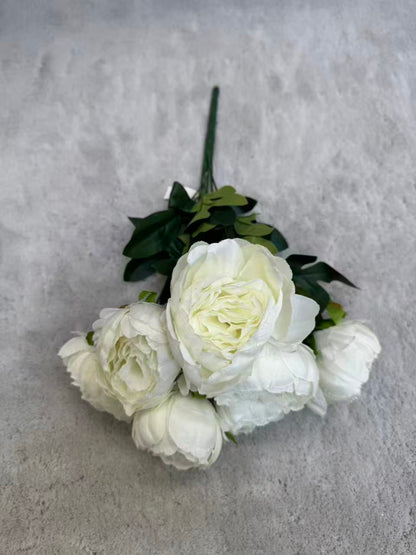 Floare Artificială Tip Bujor 45 cm, 7 Capete Florale