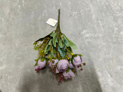 Buchet Floral Artificial cu Boboci și Frunze Decorative 38 cm, Diverse Culori, pentru Decor Interior