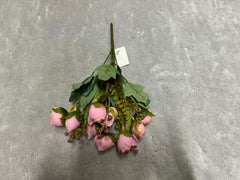 Buchet Floral Artificial cu Boboci și Frunze Decorative 38 cm, Diverse Culori, pentru Decor Interior