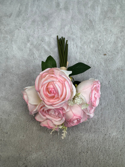 Buchet Floral Artificial cu 7 Trandafiri 55 cm, Diverse Culori, cu Frunze Decorative, pentru Decor Interior