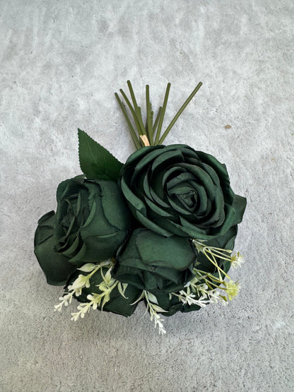 Buchet Floral Artificial cu 7 Trandafiri 55 cm, Diverse Culori, cu Frunze Decorative, pentru Decor Interior