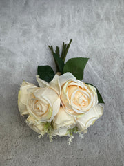 Buchet Floral Artificial cu 7 Trandafiri 55 cm, Diverse Culori, cu Frunze Decorative, pentru Decor Interior