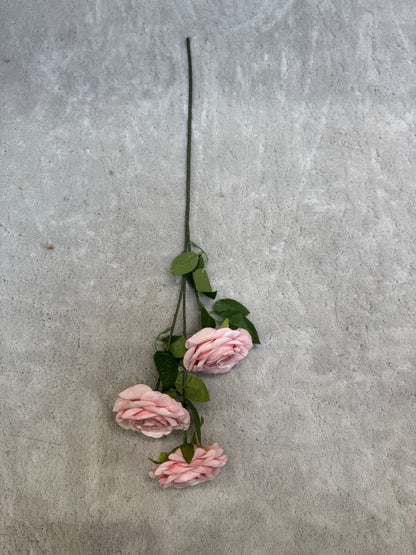 Crenguță Florală Artificială cu 3 Trandafiri 75 cm, Diverse Culori, cu Frunze Decorative, pentru Decor Interior