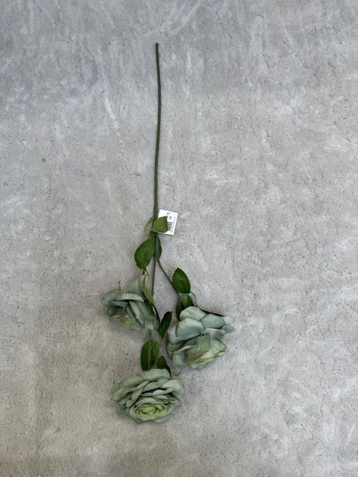 Crenguță Florală Artificială cu 3 Trandafiri 75 cm, Diverse Culori, cu Frunze Decorative, pentru Decor Interior