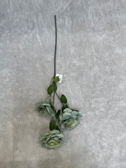 Crenguță Florală Artificială cu 3 Trandafiri 75 cm, Diverse Culori, cu Frunze Decorative, pentru Decor Interior