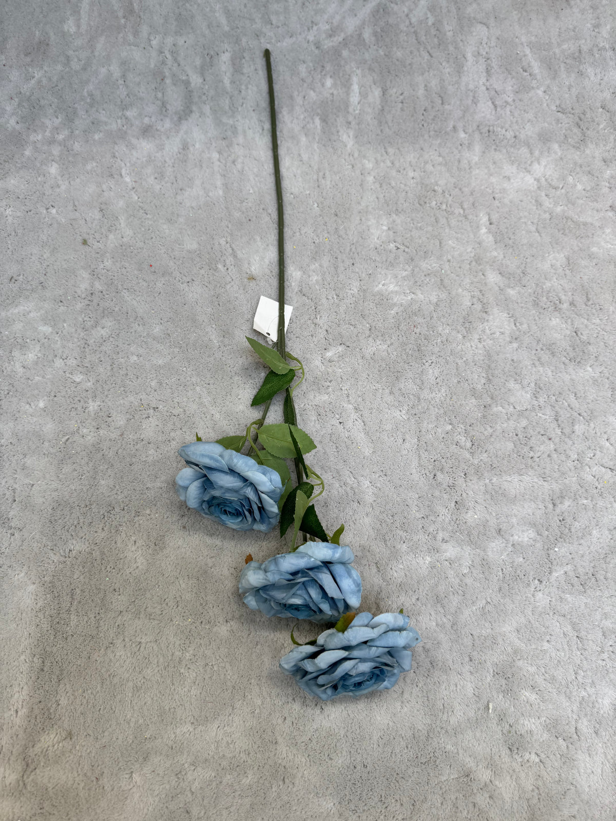 Crenguță Florală Artificială cu 3 Trandafiri 75 cm, Diverse Culori, cu Frunze Decorative, pentru Decor Interior