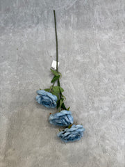 Crenguță Florală Artificială cu 3 Trandafiri 75 cm, Diverse Culori, cu Frunze Decorative, pentru Decor Interior