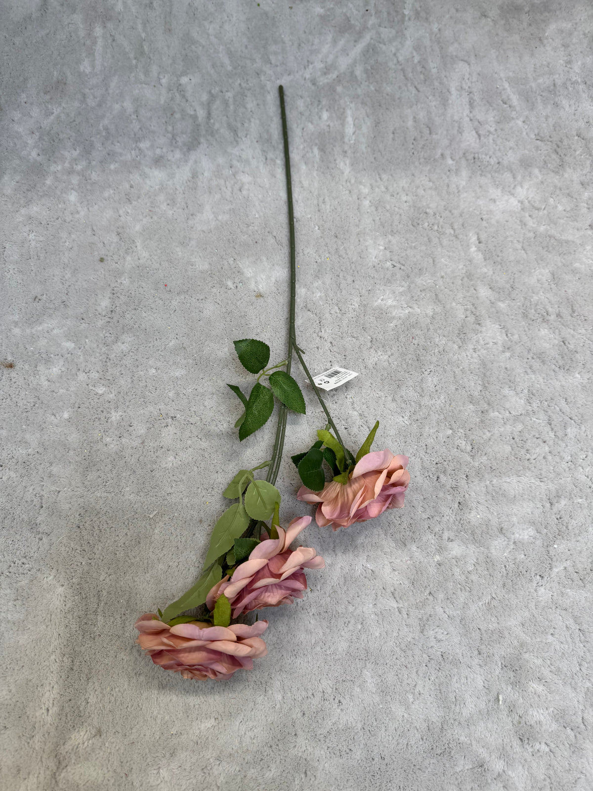 Crenguță Florală Artificială cu 3 Trandafiri 75 cm, Diverse Culori, cu Frunze Decorative, pentru Decor Interior