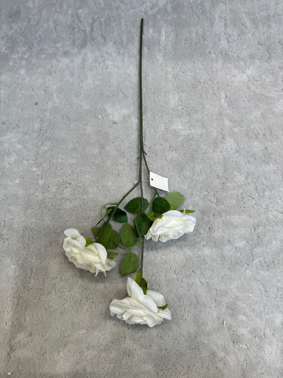 Crenguță Florală Artificială cu 3 Trandafiri 75 cm, Diverse Culori, cu Frunze Decorative, pentru Decor Interior