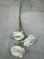 Crenguță Florală Artificială cu 3 Trandafiri 68 cm, Diverse Culori, pentru Decor Interior