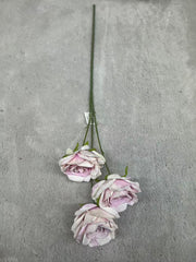 Crenguță Florală Artificială cu 3 Trandafiri 68 cm, Diverse Culori, pentru Decor Interior