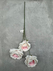 Crenguță Florală Artificială cu 3 Trandafiri 68 cm, Diverse Culori, pentru Decor Interior