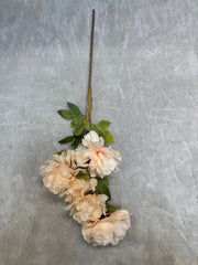 Crenguță Florală Artificială cu 5 Bujori 85 cm, Diverse culori, cu Frunze Decorative, pentru Decor Interior