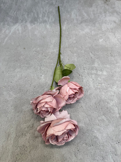 Crenguță Florală Artificială cu 3 Bujori 80 cm, Diverse Culori, cu Frunze Decorative, pentru Decor Interior