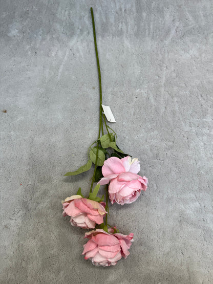 Crenguță Florală Artificială cu 3 Bujori 80 cm, Diverse Culori, cu Frunze Decorative, pentru Decor Interior