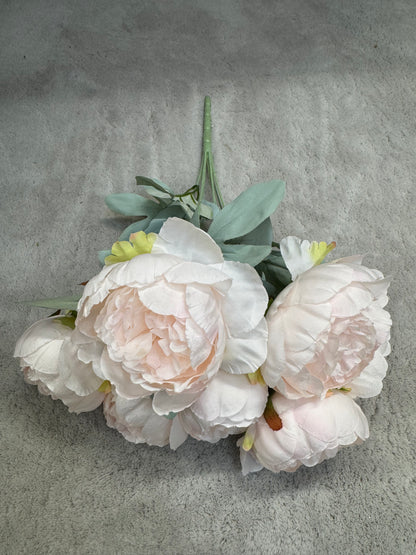 Floare Artificială Tip Bujor 45 cm, 7 Capete Florale