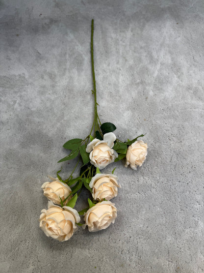 Crenguță Florală Artificială cu 6 Trandafiri 85 cm, Diverse Culori, cu Frunze Decorative Verzi, pentru Decor Interior