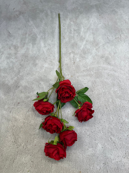 Crenguță Florală Artificială cu 6 Trandafiri 85 cm, Diverse Culori, cu Frunze Decorative Verzi, pentru Decor Interior
