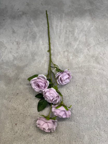 Crenguță Florală Artificială cu 6 Trandafiri 85 cm, Diverse Culori, cu Frunze Decorative Verzi, pentru Decor Interior
