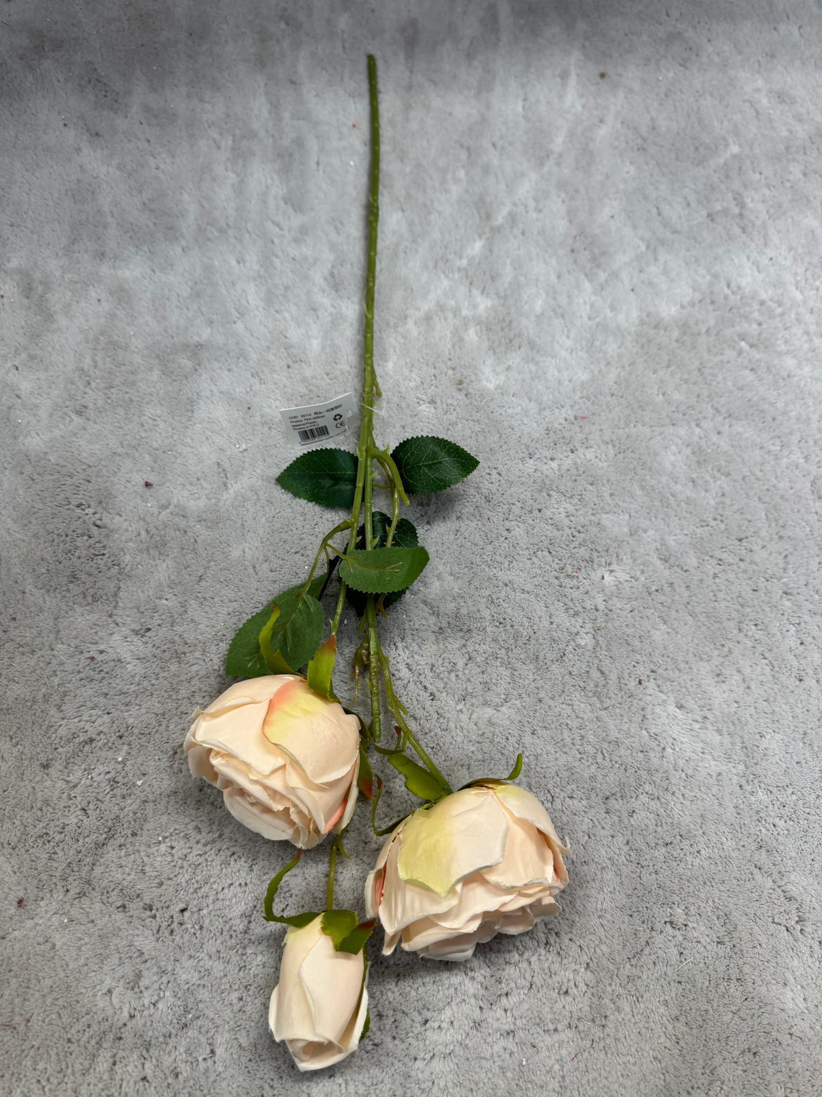 Crenguță Florală Artificială cu 4 Trandafiri 82 cm, Diverse Culori, cu Frunze Decorative, pentru Decor Interior