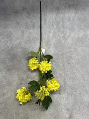 Crenguță Florală Artificială Tip Hortensie  88 cm, Diverse Culori, cu Frunze Decorative Verzi, pentru Decor Interior