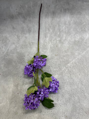 Crenguță Florală Artificială Tip Hortensie  88 cm, Diverse Culori, cu Frunze Decorative Verzi, pentru Decor Interior