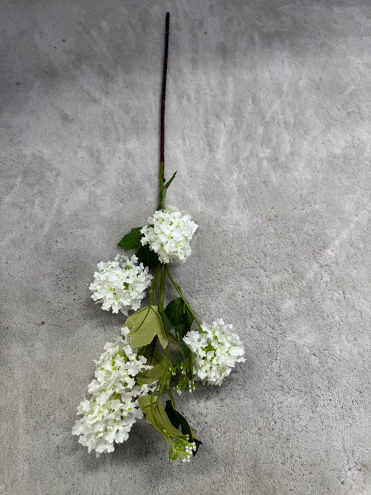 Crenguță Florală Artificială Tip Hortensie  88 cm, Diverse Culori, cu Frunze Decorative Verzi, pentru Decor Interior