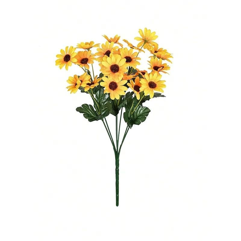 Buchet Floral Artificial cu 24 Flori Tip Margarete 30 cm,  pentru Decor Interior