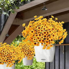 Buchet Floral Artificial cu 24 Flori Tip Margarete 30 cm,  pentru Decor Interior