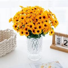 Buchet Floral Artificial cu 24 Flori Tip Margarete 30 cm,  pentru Decor Interior