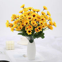 Buchet Floral Artificial cu 24 Flori Tip Margarete 30 cm,  pentru Decor Interior