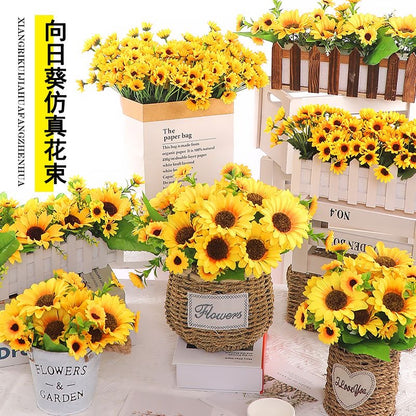 Buchet Floral Artificial cu 24 Flori Tip Margarete 30 cm,  pentru Decor Interior