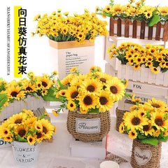 Buchet Floral Artificial cu 24 Flori Tip Margarete 30 cm,  pentru Decor Interior