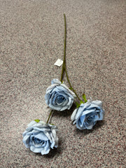 Crenguță Florală Artificială cu 3 Trandafiri 68 cm, Diverse Culori, pentru Decor Interior