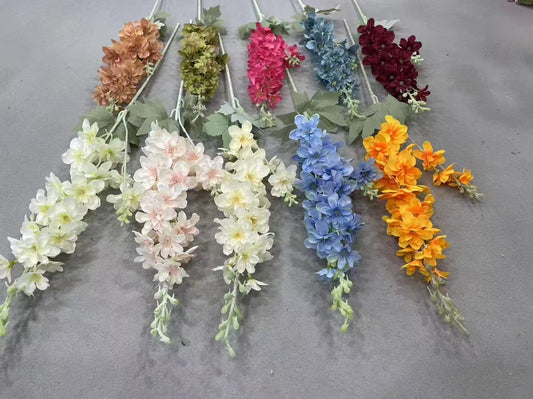 Crenguță Florală Artificială Tip Glicină 85 cm, Diverse Culori, cu Frunze Decorative, pentru Decor Interior