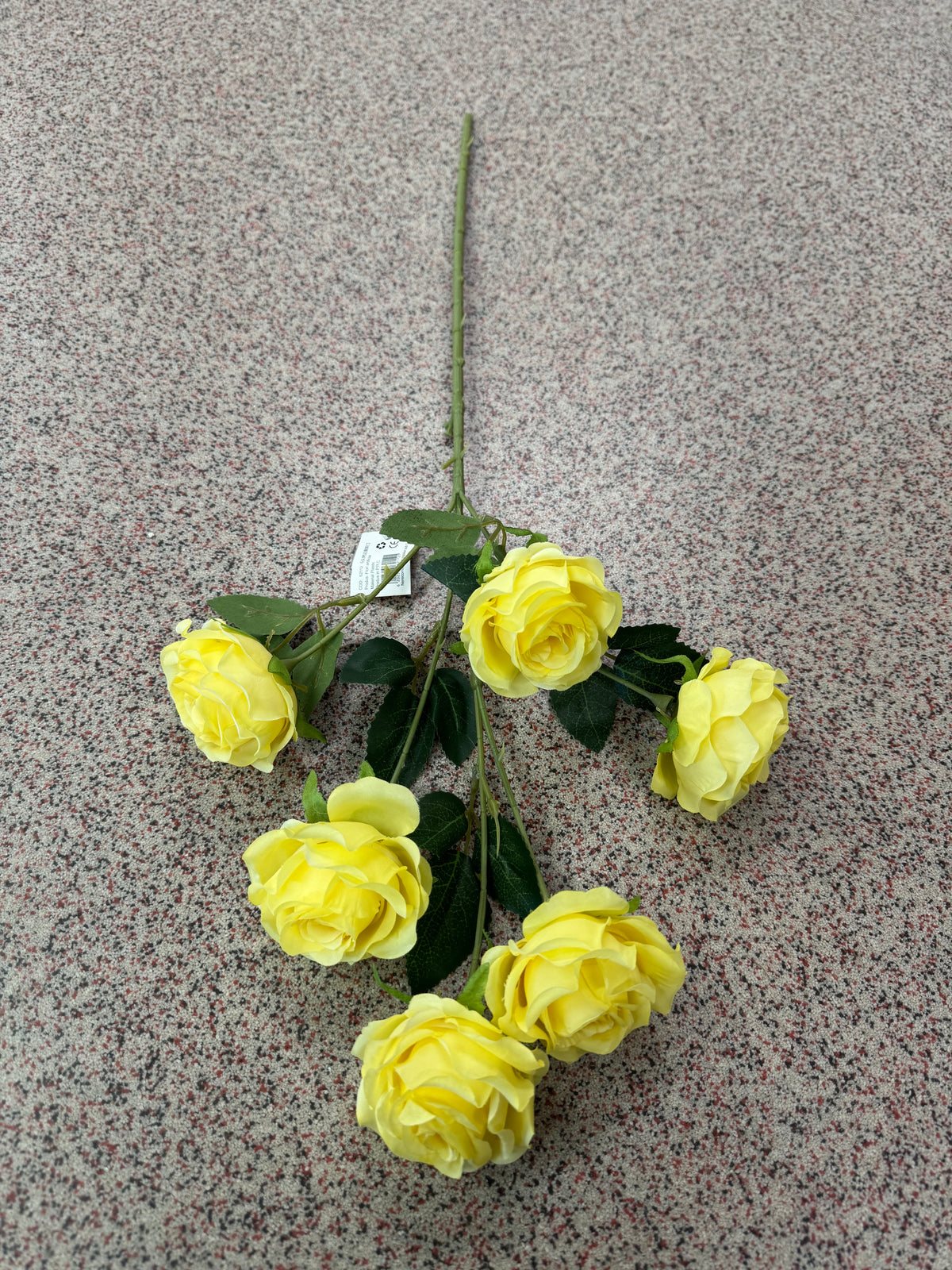 Crenguță Florală Artificială cu 6 Trandafiri 85 cm, Diverse Culori, cu Frunze Decorative Verzi, pentru Decor Interior