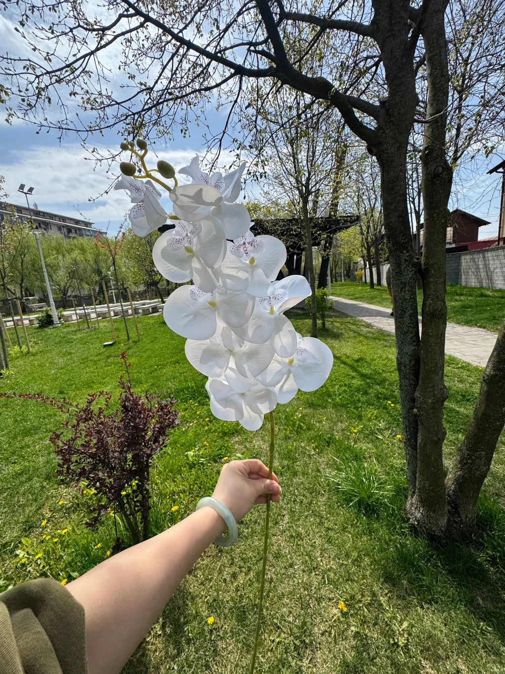 Orhidee Artificială Premium 85 cm, Floare Decorativă Elegantă pentru Vaze și Eveniment